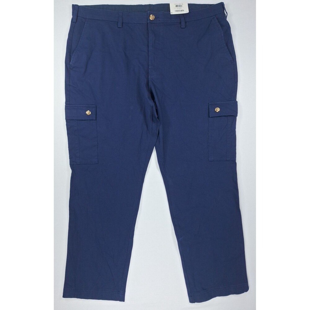 Club Room Mens Cargo Pants 40x30 Navy Blue Classic Fit Stretch Cotton NWT
